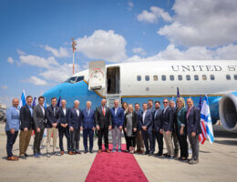 U.S. House Speaker Kevin McCarthy arrives in Israel at the head of a 20-member bipartisan delegation of lawmakers on April 30, 2023. (Photo: Noam Moshkowitz/Knesset Spokesperson)