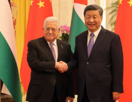 Palestinian President Mahmoud Abbas meets with Chinese President Xi Jinping in Beijing, China on June 14, 2023. (Photo: Thaer Ganaim/APA Images)