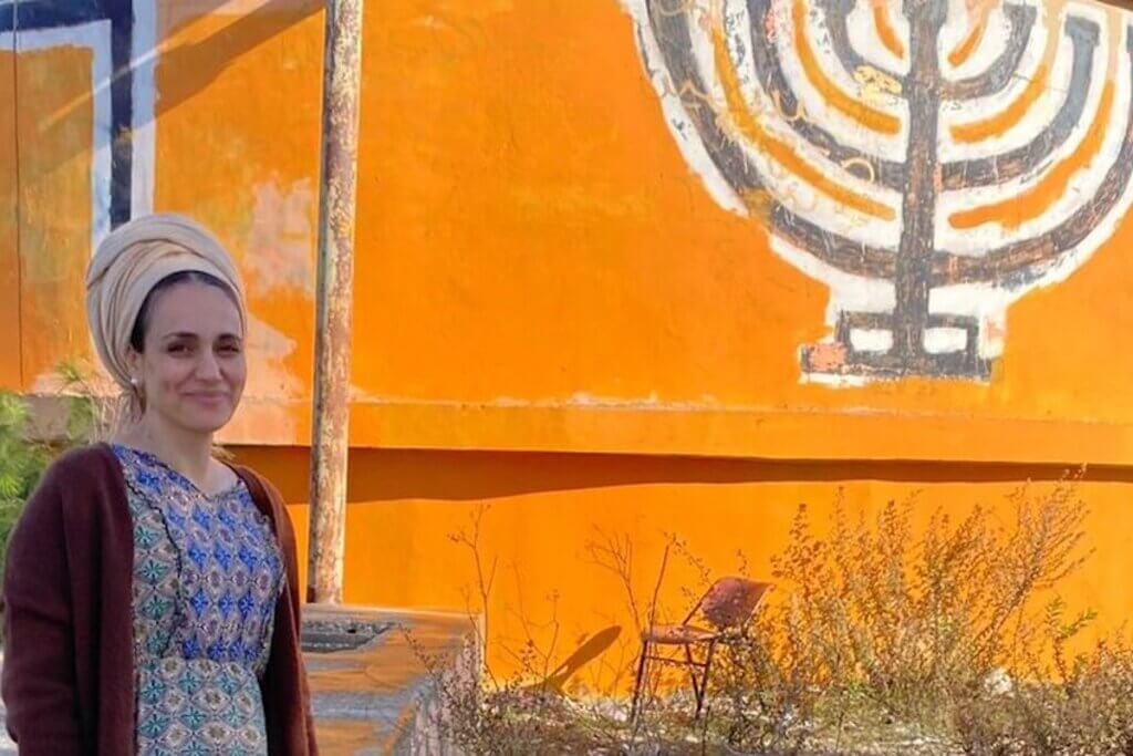 Limor Son Har-Melech, member of Israeli parliament for the racist Otzma Yehudit party, visits the illegal outpost of Homesh. From her Twitter profile, May 2023.