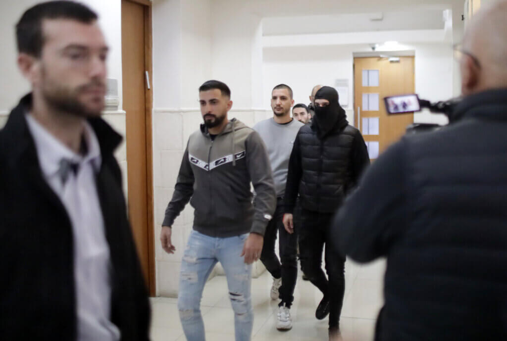 The suspect in the the murder of Palestinian Eyad al-Hallaq who was killed on May 2020 arrives to the court in the Jerusalem on January 01, 2023. al-Hallaq, a Palestinian with severe autism, was killed by Israeli border police officers after a chase in Jerusalem's Old City after apparently being mistaken as an attacker. Photo by Saeed Qaq apaimages