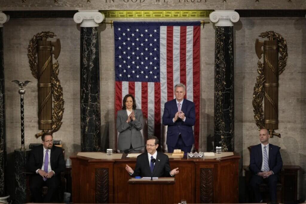 Israeli President Issac Herzog addressing a joint session of Congress on July 19, 2033. (Photo: Chris Kleponis/GPO)