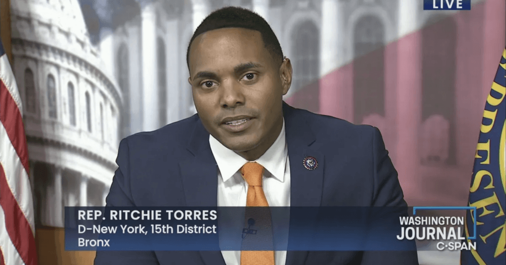 Screenshot of Rep. Ritchie Torres on C-SPAN on December 15, 2022.