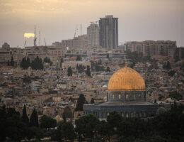 The Dome of the Rock and Jerusalem's Old City in the background seen during sunset, May 5, 2023. (Photo: Saeed Qaq/SOPA Images via ZUMA Press Wire/APAIMAGES)