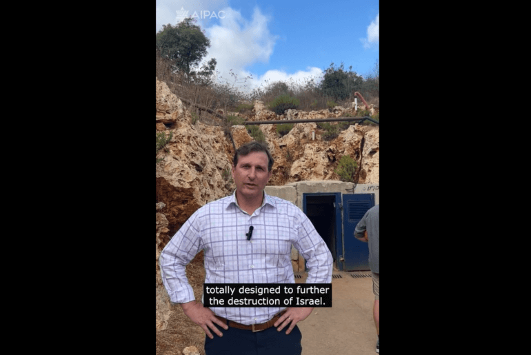 Rep. Dan Goldman of NY after AIPAC trip to "terror tunnel" on border with Lebanon says that the tunnels is "totally designed to further the destruction of Israel."