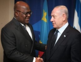 Democratic Republic of Congo President Félix Tshisekedi, left, meets Prime Minister Benjamin Netanyahu on the sidelines of the UN General Assembly in New York, September 21, 2023. (Photo: Avi Ohayon/GPO)