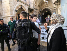 Israeli police suppress Palestinians protesting against settlers incursions into Al-Aqsa Mosque during Rosh Hashanah, while Israeli forces tightened their measures in the Old City, September 17, 2023. (Photo: Saeed Qaq/ Imago via ZUMA Press/APAIMAGES)