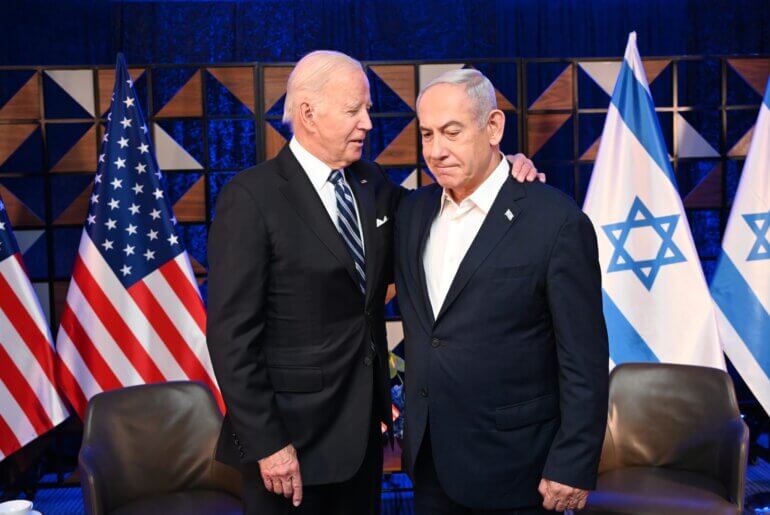 U.S President Joe Biden meeting with Israeli Prime Minister Benjamin Netanyahu on October 18, 2023. (Photo: Haim Zah, GPO)