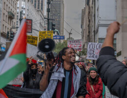 CUNY for Palestine activists protest in New York City. (Photo: Coline Chevrin)
