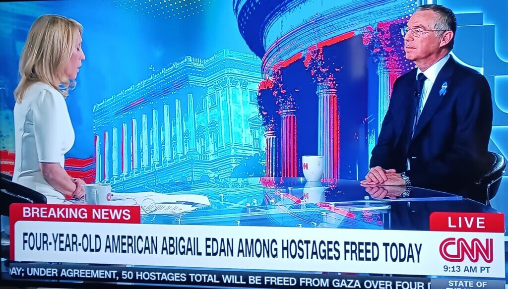 Dana Bash interviews Israeli ambassador Michael Herzog on CNN, Nov. 26, 2023.