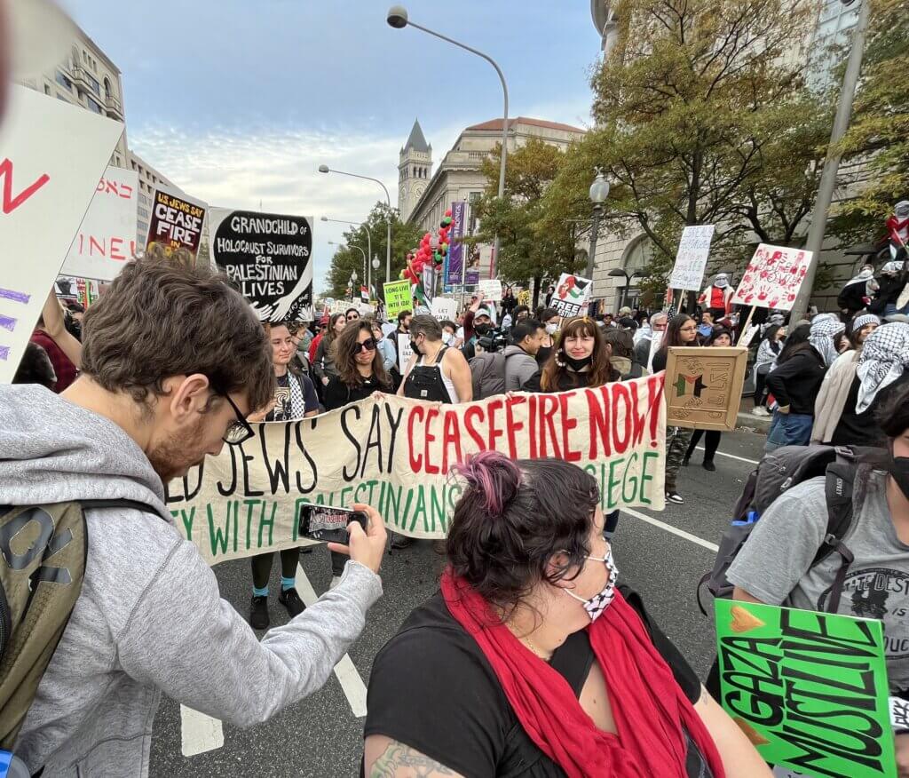 Jews demonstrate at pro-Palestine rally in Washington, D.C., Nov. 4, 2023.