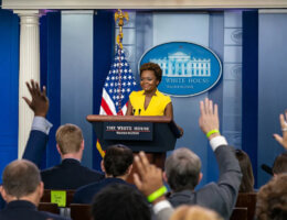 Deputy Press Secretary Karine Jean-Pierre holds a daily briefing Wednesday, May 26, 2021 in the James S. Brady Press Briefing Room of the White House. (Official White House Photo by Katie Ricks).