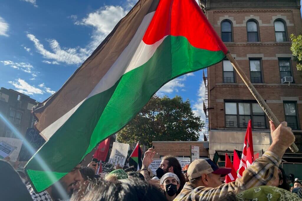 Palestine solidarity protest in Bay Ridge, Brooklyn, October 21, 2023