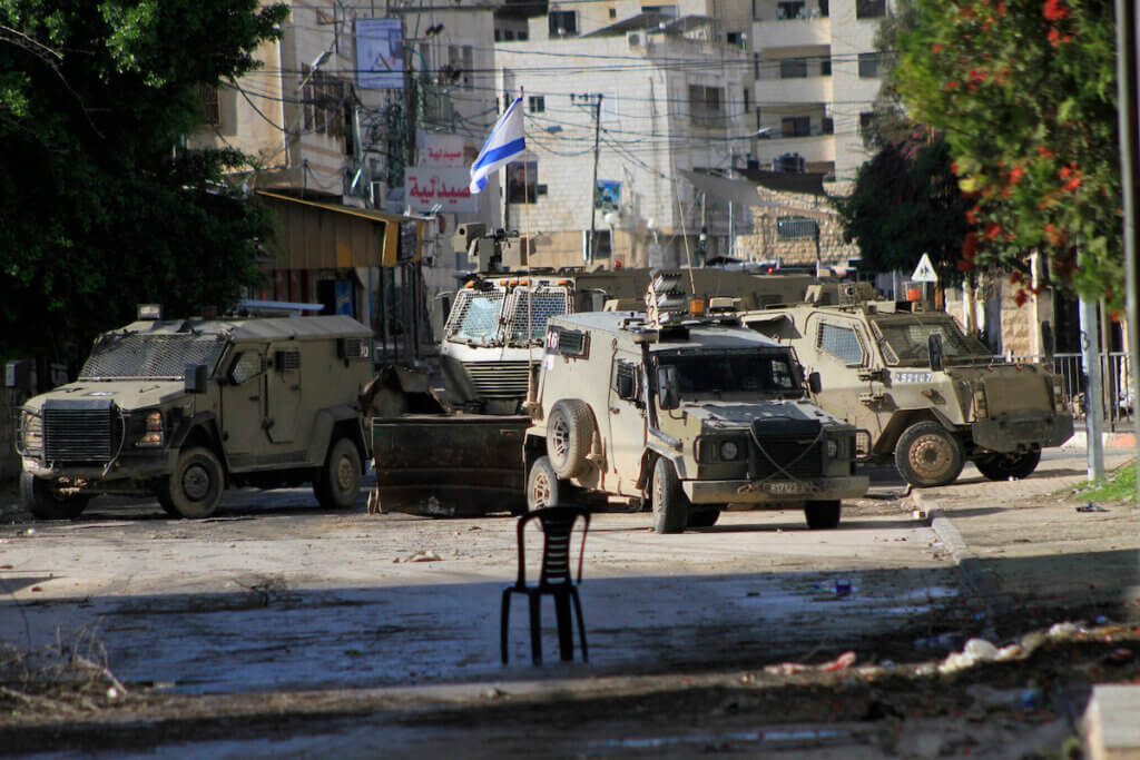 A view from Jenin during the Israeli raid in the West Bank on December 14, 2023. (Photo: Mohammed Nasser/APA Images)