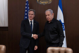 Secretary of State Antony J. Blinken meets with Israeli Prime Minister Benjamin Netanyahu in Tel Aviv on October 16, 2023. [State Department photo by Chuck Kennedy]