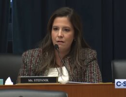 Rep. Elise Stefanik questioning university presidents in congressional hearing on antisemitism, December 5, 2023. (Photo: Screenshot from C-SPAN Youtube Channel)