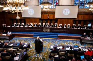The International Court of Justice (ICJ), the principal judicial organ of the UN, holds public hearings on the request for the indication of provisional measures submitted by South Africa in the case South Africa v. Israel on January 11 and 12, 2024, at the Peace Palace in The Hague, the seat of the Court. (Photo International Court of Justice Multimedia Gallery)