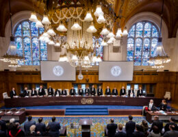Members of the International Court of Justice on December 2, 2019, at the Peace Palace in The Hague, the seat of the Court. (Photo: UN Photo/ICJ-CIJ/Frank van Beek. Courtesy of the ICJ. All rights reserved.)