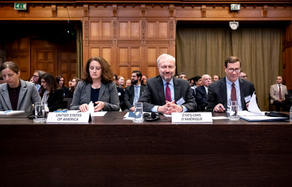 Members of the delegation of the United States of America to the International Court of Justice public hearings on the Legal Consequences arising from the Policies and Practices of Israel in the Occupied Palestinian Territory, including East Jerusalem. (Photo: International Court of Justice)