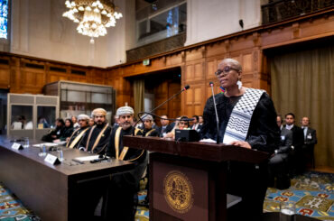 Hon. Yvonne Dausab, Minister of Justice of Namibia, joined representatives of over 50 nations in presenting testimony to the International Court of Justice on the legality of the Israeli occupation. (Photo: International Court of Justice)