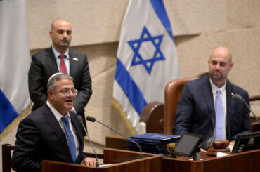 Itamar Ben-Gvir durin the swearing in of the 37th Israeli government, Dec 29, 2022. (Photo: Israel Government Press Office)