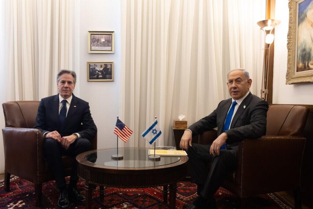 Secretary Antony J. Blinken meets with Israeli Prime Minister Benjamin Netanyahu in Jerusalem, Israel, February 7, 2024. (Official State Department photo by Chuck Kennedy)