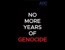 An ad by the American-Arab Anti-Discrimination Committee released on Feb. 3, 2024, features the "Four More Years" chant for Biden and horrifying images of the Israeli onslaught in Gaza before challenging the president, "See You in November." Screenshot.