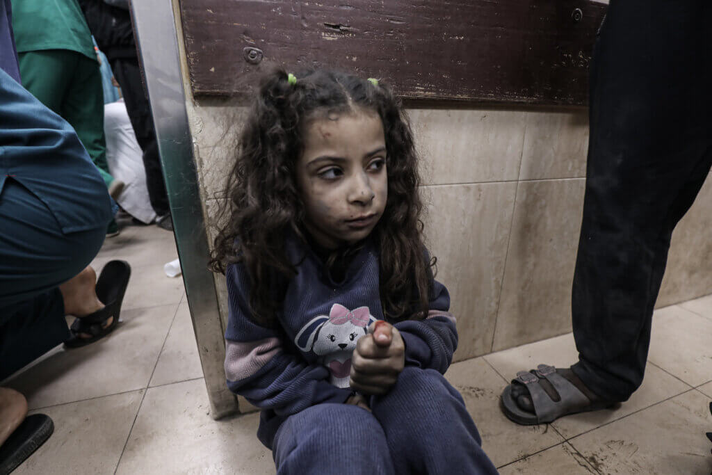 Injured children brought to al-Aqsa Martyrs Hospital in Deir al-Balah for treatment following Israeli attacks in Gaza on March 19, 2024. (Photo: Ali Hamad/APA Images)