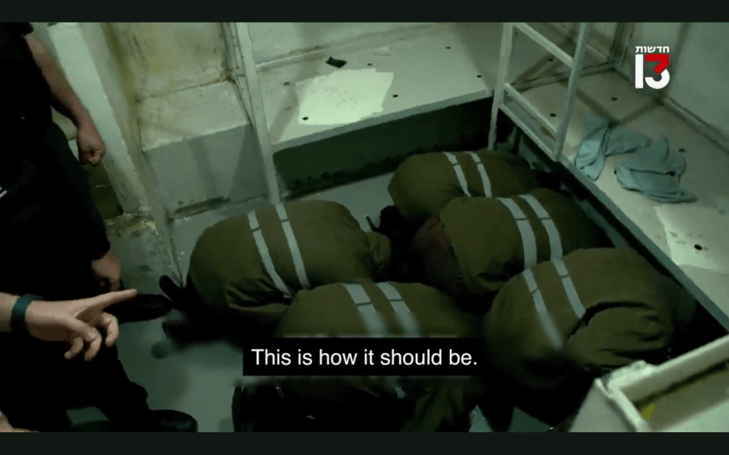 Screenshot from Channel 13 report on Palestinian prisoners. (Photo: Jonathan Ofir Youtube Channel)