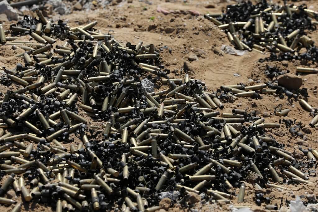 Debris and ammunition shells left behind by Israeli forces following their withdrawal from Khan Younis on April 07, 2024. (Photo: Omar Ashtawy/APA Images)