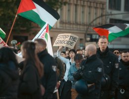 Free Palestine demonstration in Oranienplatz, Germany, October 21, 2023. (Photo: Wikimedia Commons/Montecruz Foto)
