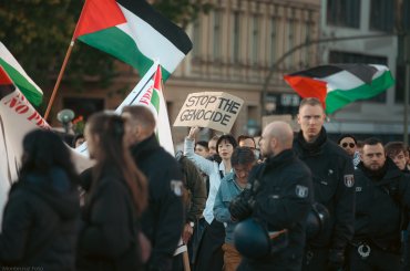 Free Palestine demonstration in Oranienplatz, Germany, October 21, 2023. (Photo: Wikimedia Commons/Montecruz Foto)