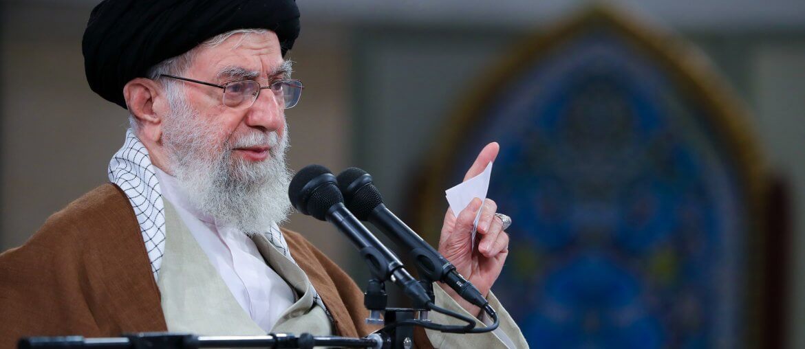 Iran's Supreme Leader Ayatollah Ali Khamenei speaking at an event in April 2023. (Photo: Iranian Presidency Office/APA Images)
