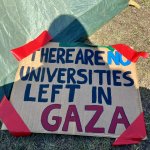 A sign at the Gaza Solidarity Encampment at Columbia University, April 22, 2024. (Photo: Nancy Kricorian)
