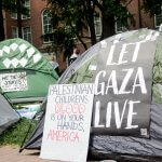 Student encampment for Gaza at George Washington University in Washington, DC, on April 25, 2024. (Photo: Laura Albast)