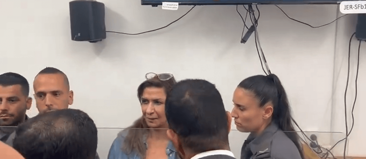 Screenshot from video of Nadera Shalhoub-Kevorkian at Jerusalem District Court. (Photo: Ahmad Darawsheh X Account)