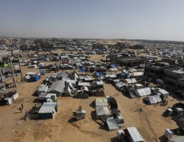 A camp for internally displaced Palestinians near the border with Egypt, Rafah, May 9, 2024. (Photo: Omar Ashtawy/APA Images)