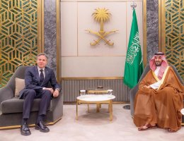 Saudi Prince Mohammed bin Salman bin Abdulaziz Al Saud, Crown Prince and Prime Minister, meets with US Secretary of State Antony Blinken in Jeddah, Saudi Arabia, on March 20, 2024. (Photo: Saudi Press Agency)