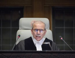 The President of the ICJ, Judge Nawaf Salam, as the Court delivers its Order on the Request for the modification and indication of provisional measures submitted by South Africa. (Photo: UN Photo/ICJ-CIJ/Bastiaan Musscher)