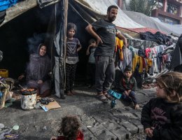 A Palestinian family in a makeshift tent in Rafah, March 28, 2024 (Photo: © Abed Rahim Khatib/dpa via ZUMA Press/APA Images)