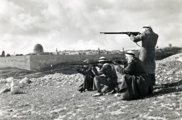 Never-before seen photo of Palestinian fighters in Jerusalem, circa 1948, by Yousef H. Giries. Courtesy of Clarissa Bitar.