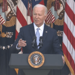 Screenshot of Biden speaking at White House event condemning ICC request, May 20. (Photo: Screenshot from AP Youtube Channel)