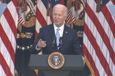 Screenshot of Biden speaking at White House event condemning ICC request, May 20. (Photo: Screenshot from AP Youtube Channel)