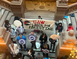 UAW Labor for Palestine action in Albany, NY, March 2024. (Photo: UAW Labor for Palestine X Account)
