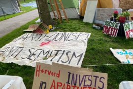 Photo of Harvard pro-Palestine encampment by Jonathan Greenblatt of ADL, posted after his meeting with Harvard's interim president, May 10, 2024.