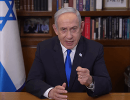 Screenshot of Netanyahu delivering the Hebrew statement addressing the ICC, May 20, 2024. (Photo: Screenshot from IsraelPM Youtube Channel/Government Press Office)