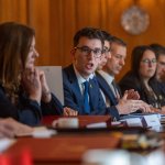 Representatives from the Union of Jewish Students, the Community Security Trust, and other groups meet with Prime Minister Rishi Sunak to discuss campus antisemitism, May 9. (Photo: UJS UK X Account)