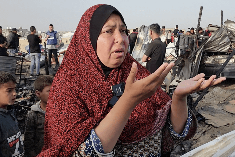 Taghreed al-Astal, an eyewitness of the Rafah massacre, speaks to Mondoweiss. (Photo: Hasan Isleih)