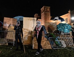 UCLA Gaz solidarity encampment before it was cleared out by LAPD on May 1. (Photo: Social Media/X)