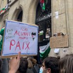 Protests for Palestine at Sciences Po Paris. (Photo courtesy of Sciences Po Alumni for Palestine)
