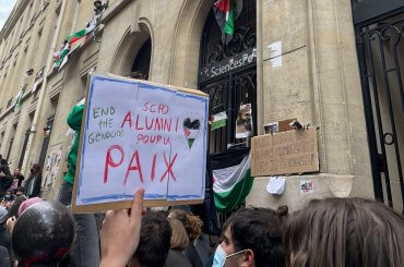 Protests for Palestine at Sciences Po Paris. (Photo courtesy of Sciences Po Alumni for Palestine)